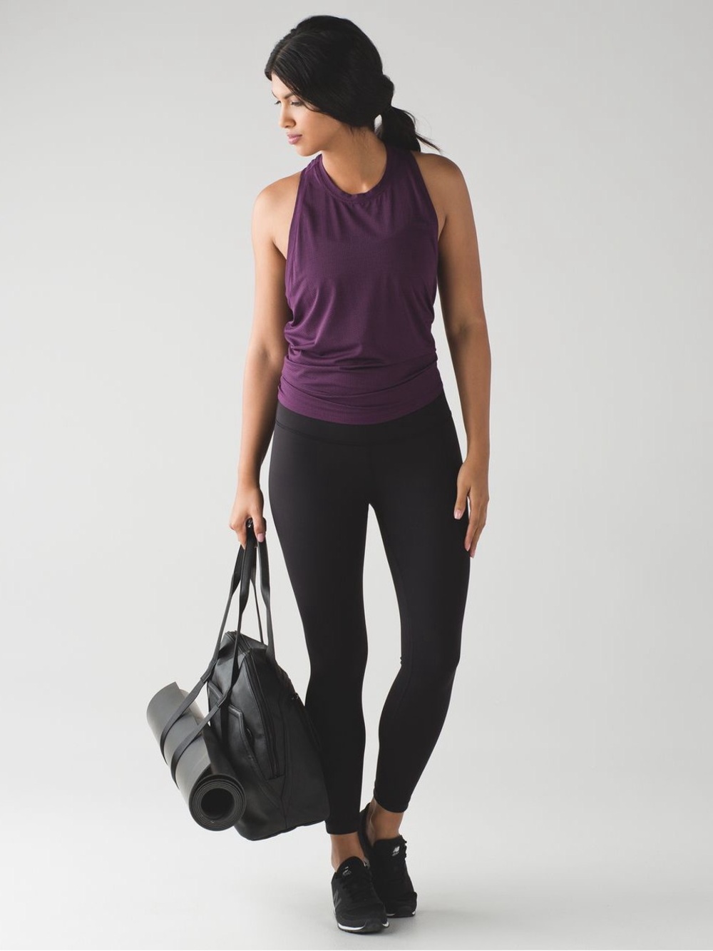 ❤️ 3/50 Lululemon Dark Purple Violet Athletic Yoga Sports Slit Back Tank Top